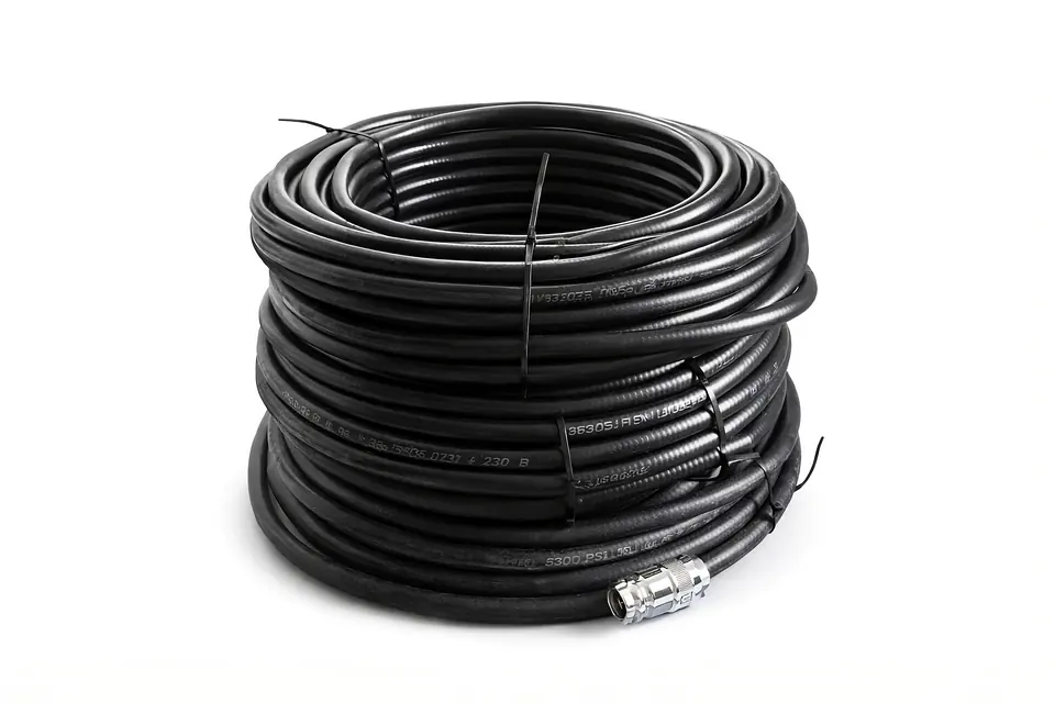 Rolo de Cabo Cellflex Kingsignal 1/2 preto em fundo claro